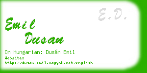 emil dusan business card